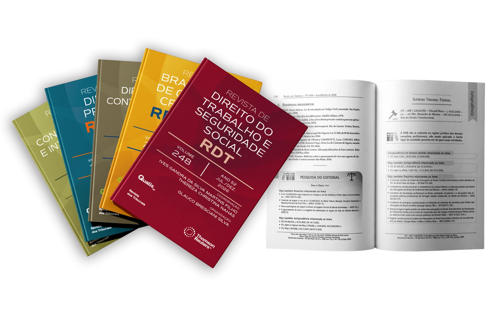 Capas da Revista de Direito do Trabalho e da Revista Brasileira de Ciências Criminais