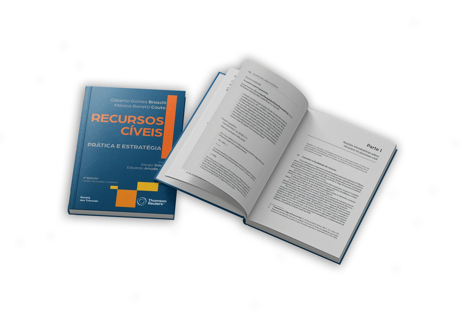 Recursos Cíveis Prática e Estratégia com exemplar fechado e páginas abertas